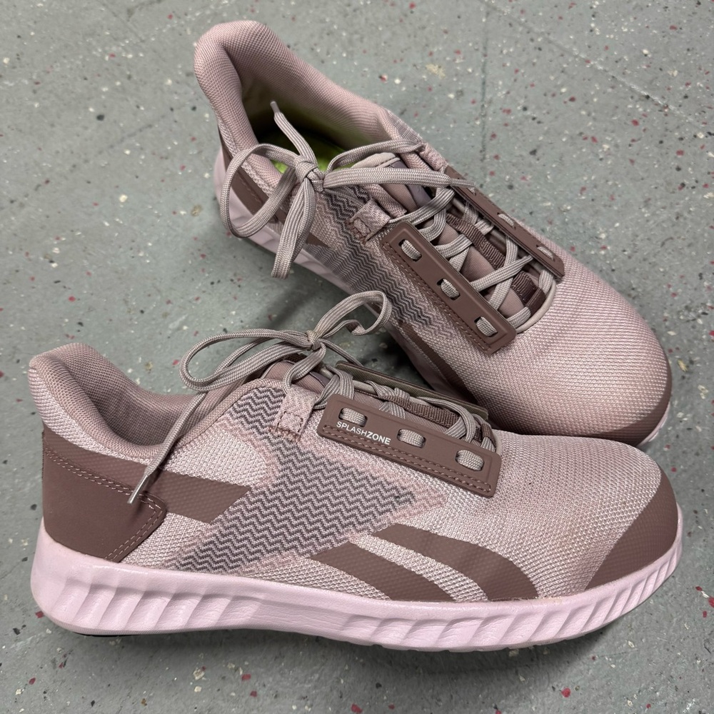 Reebok Sublite Legend Work Shoes Womens 9.5 Wide Pink Rose Gold Safety Steel Toe
